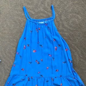 Flowy blue flower tank top